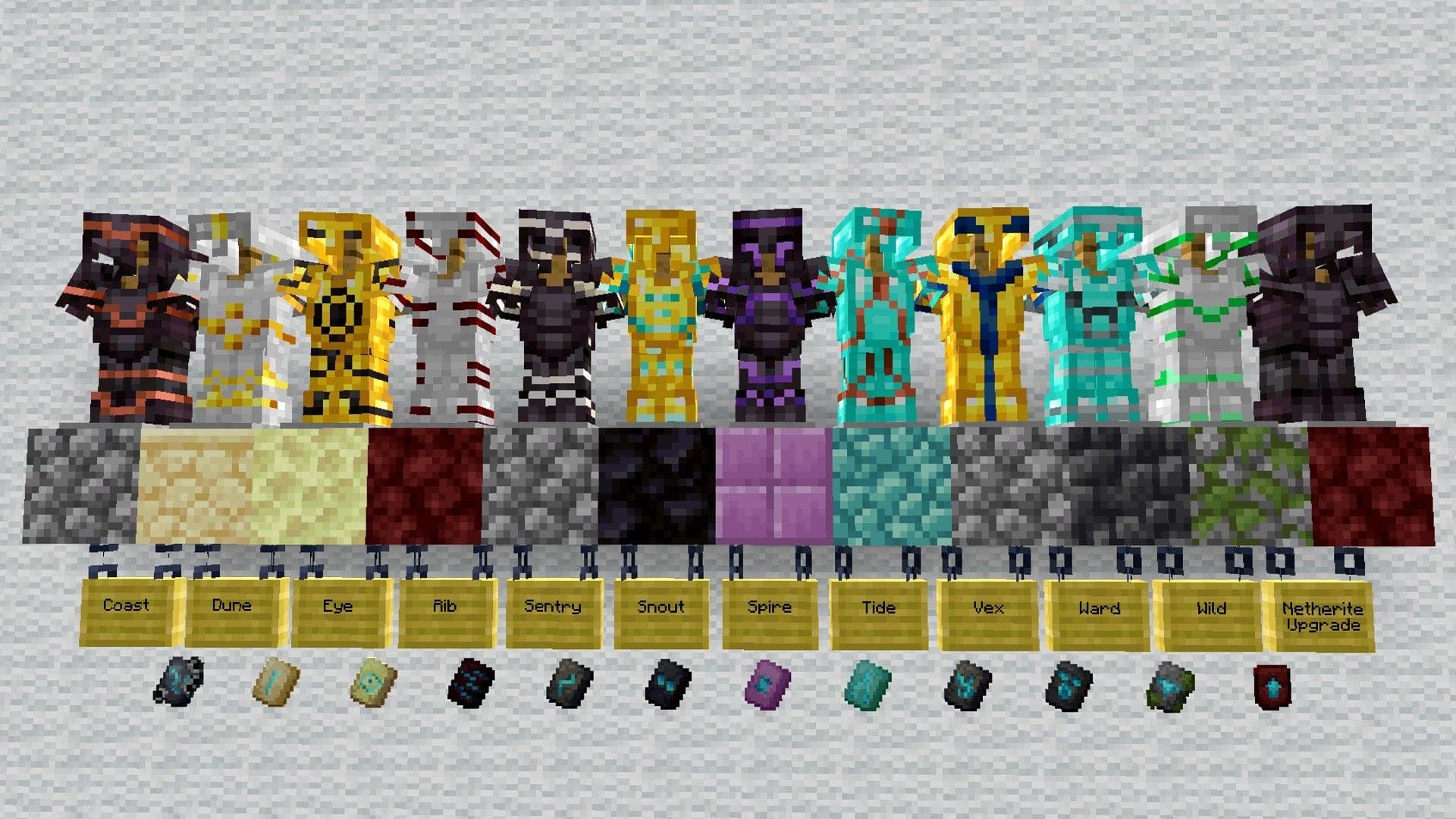 Alle armor trims in Minecraft