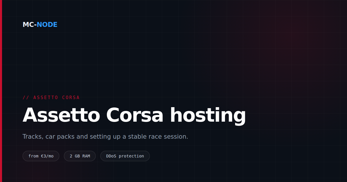 Assetto Corsa server hosting: content, sessions and why ping matters