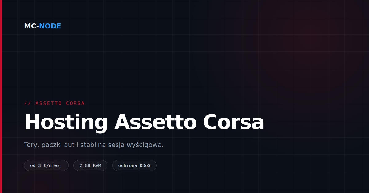 Hosting serwera Assetto Corsa: zawartość, sesje i znaczenie pingu