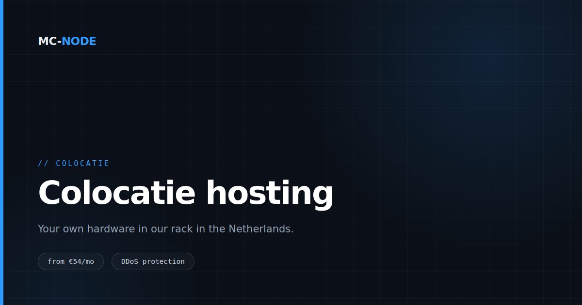 Colocation in the Netherlands: your own hardware in our data centre