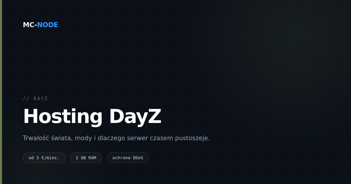 Hosting serwera DayZ: ekonomia lootu decyduje o wszystkim
