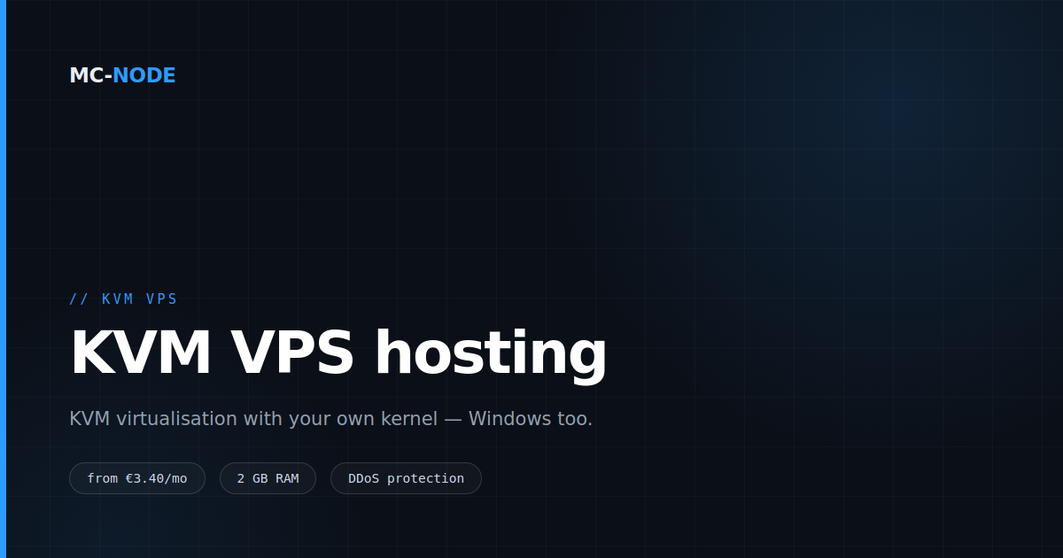KVM VPS: your own kernel, Windows, and when you need it