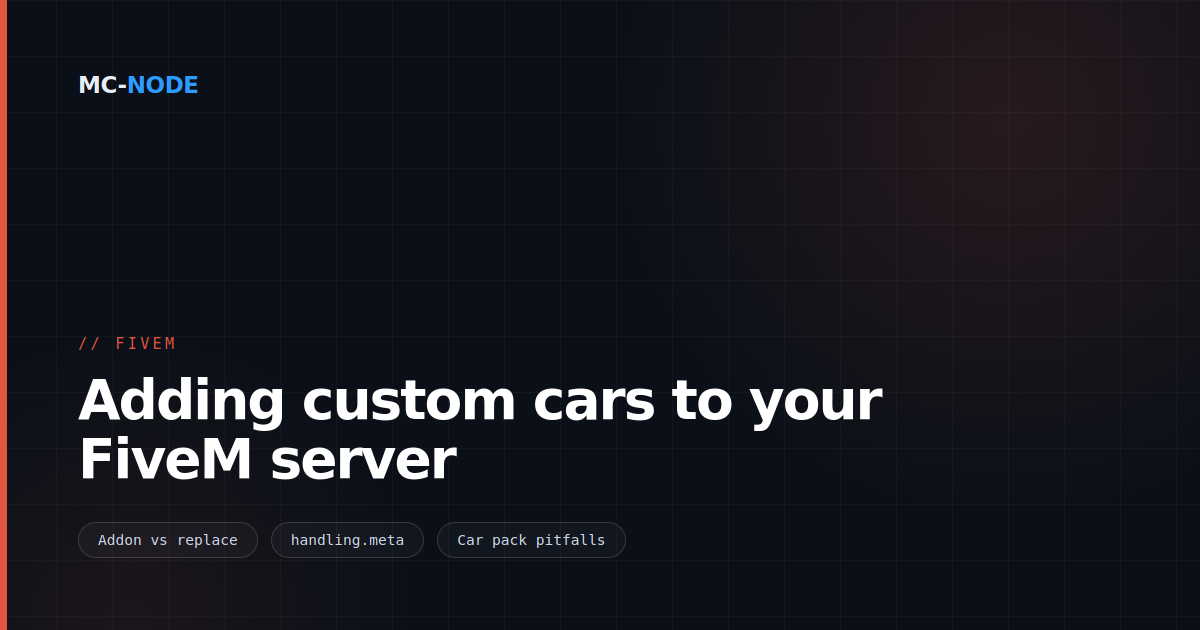 Adding custom cars to your FiveM server