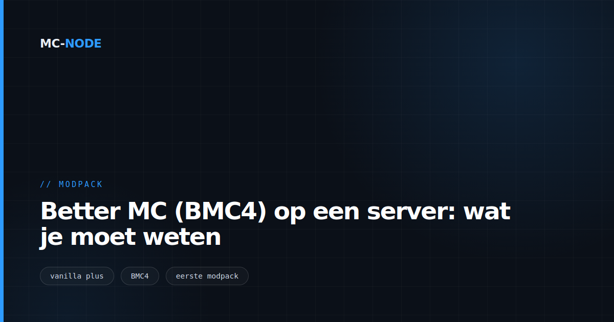 Better MC (BMC4) op een server: wat je moet weten