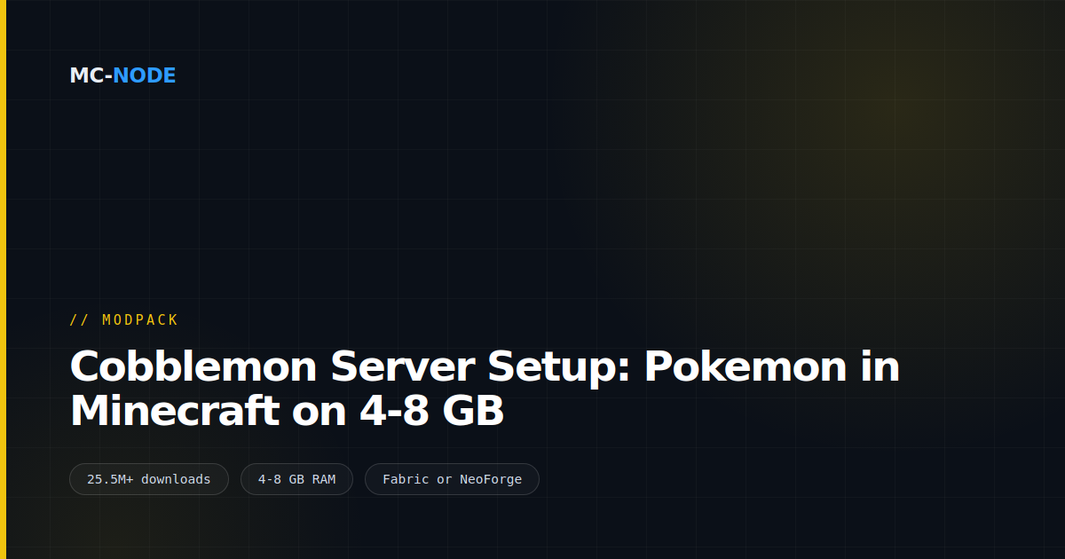 Cobblemon Server Setup: Pokemon in Minecraft on 4-8 GB