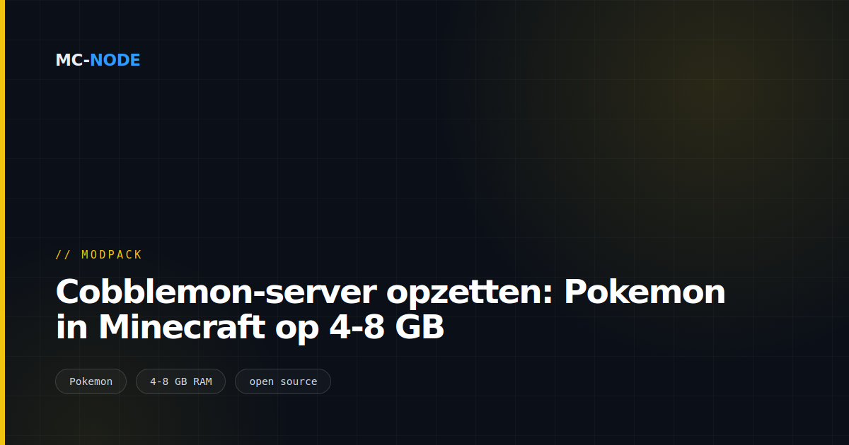 Cobblemon-server opzetten: Pokemon in Minecraft op 4-8 GB