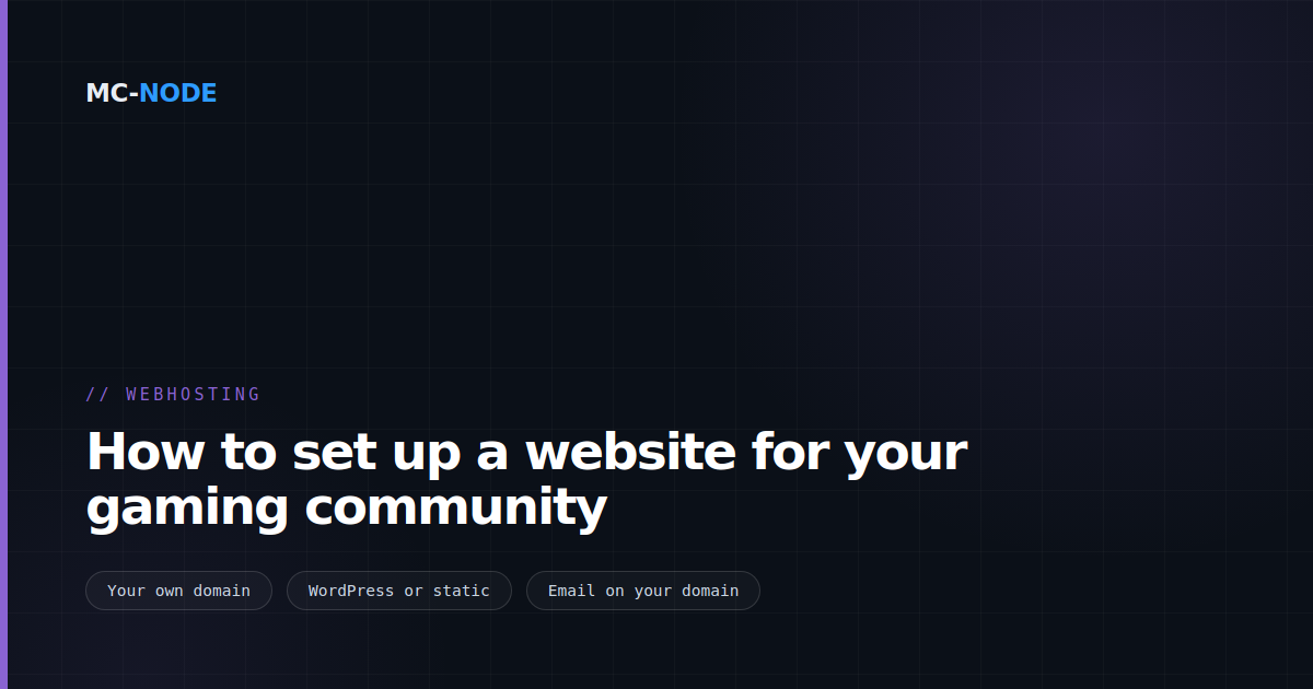 How to set up a website for your gaming community