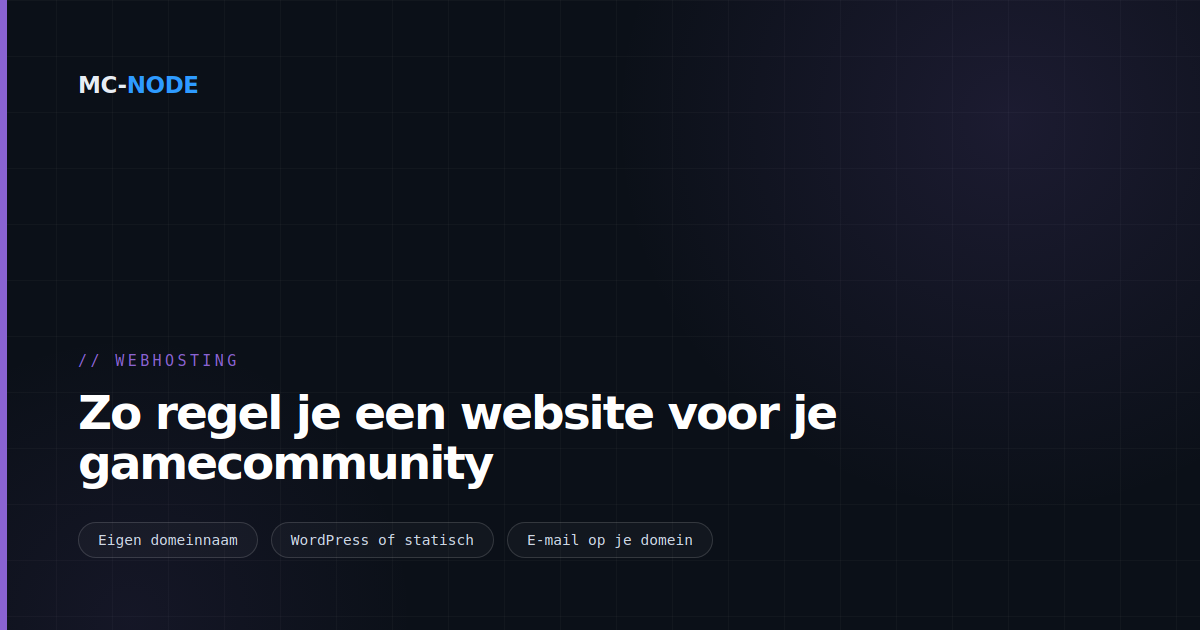 Zo regel je een website voor je gamecommunity