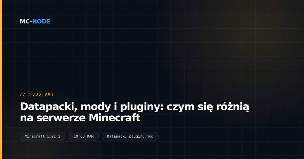 Datapacki, mody i pluginy: czym się różnią na serwerze Minecraft
