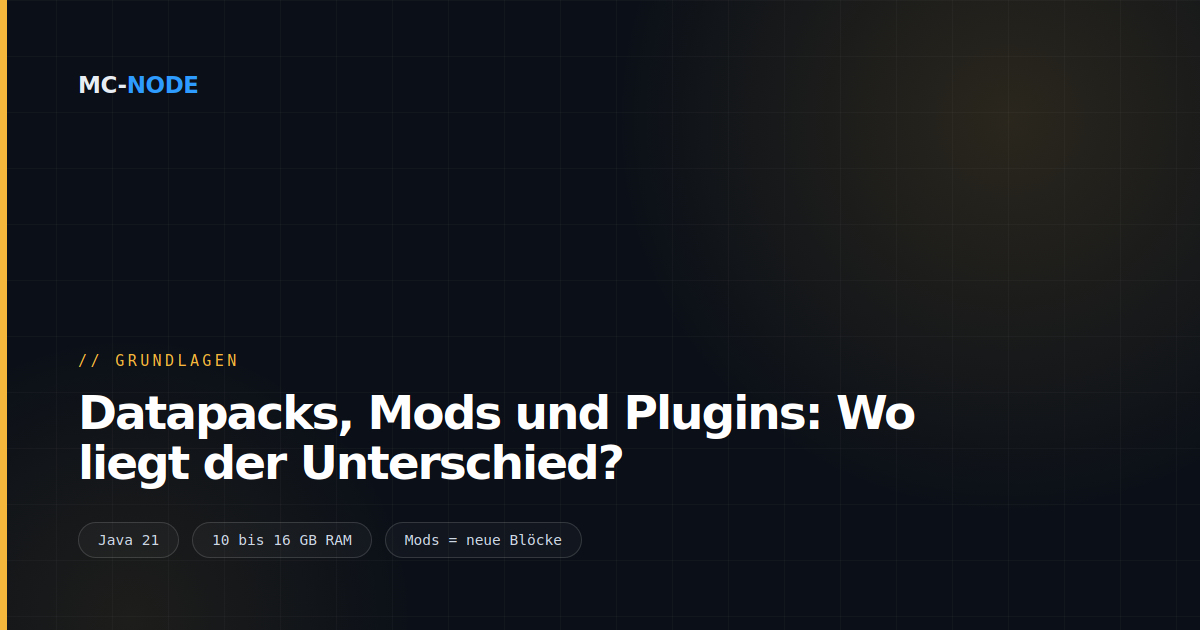 Datapacks, Mods und Plugins: Wo liegt der Unterschied?