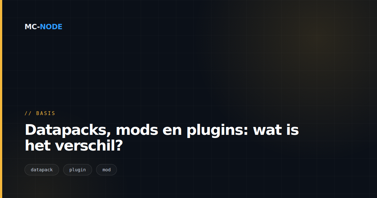 Datapacks, mods en plugins: wat is het verschil?
