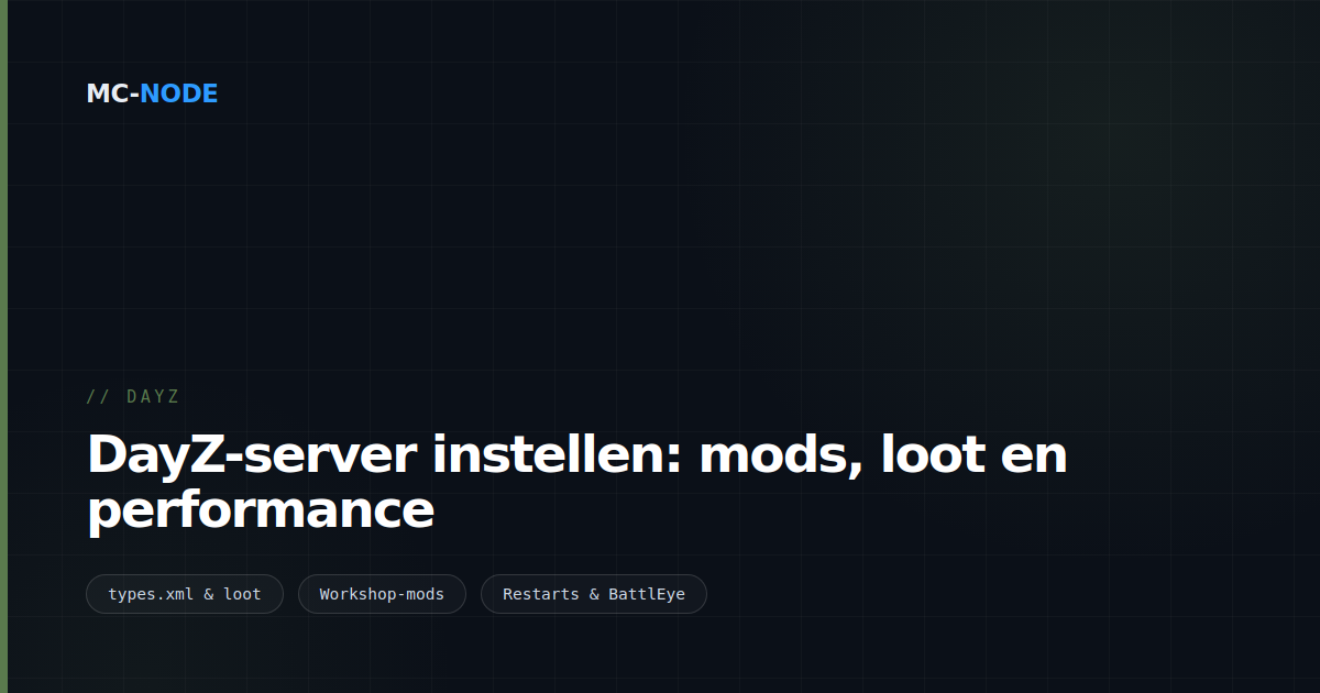 DayZ-server instellen: mods, loot en performance