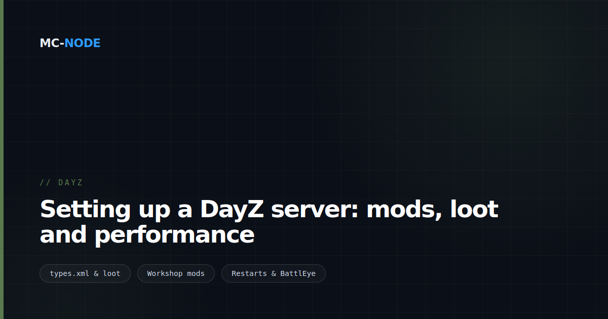 Setting up a DayZ server: mods, loot and performance