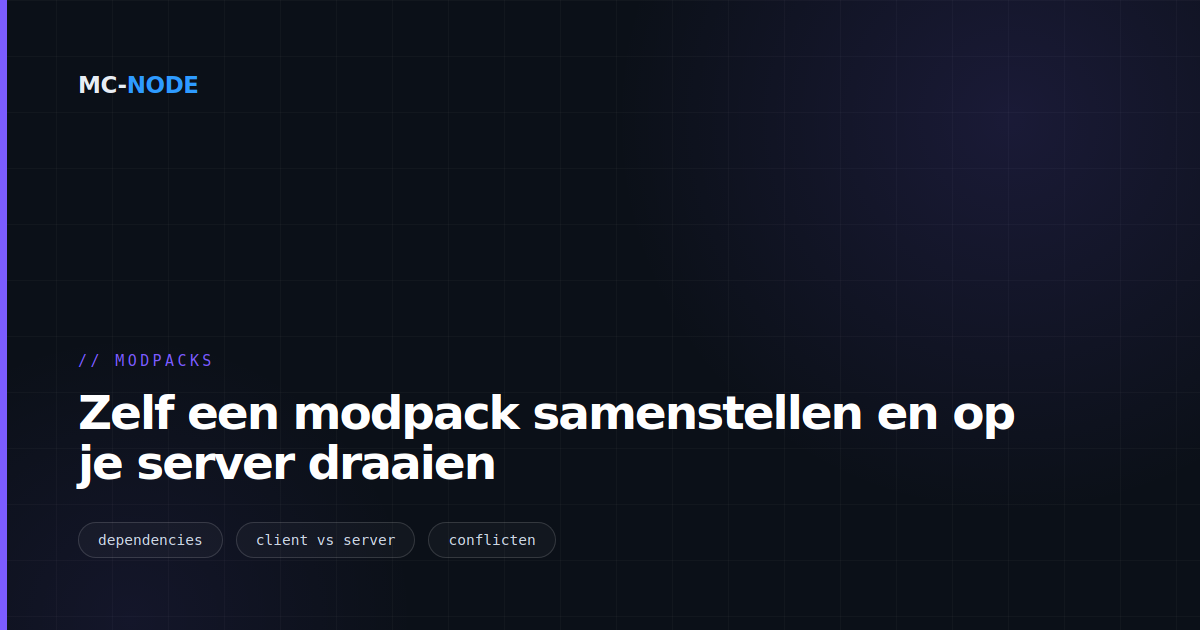 Zelf een modpack samenstellen en op je server draaien