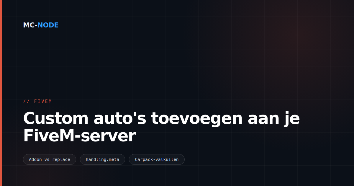 Custom auto's toevoegen aan je FiveM-server