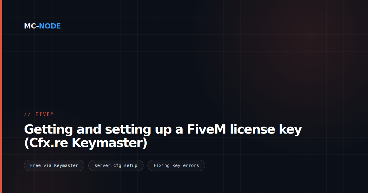 Getting and setting up a FiveM license key (Cfx.re Keymaster)