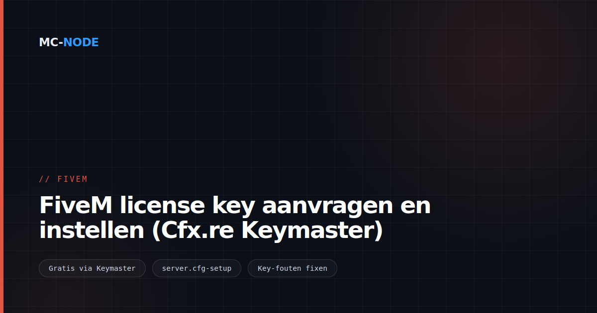 FiveM license key aanvragen en instellen (Cfx.re Keymaster)