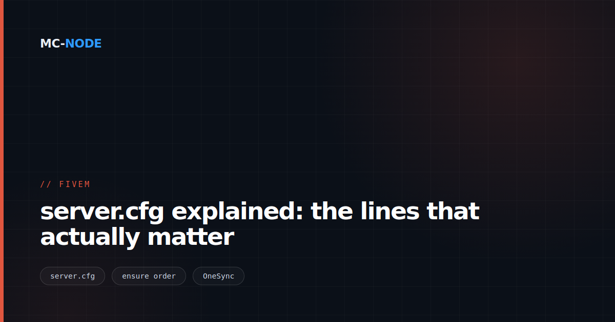 server.cfg explained: the lines that actually matter