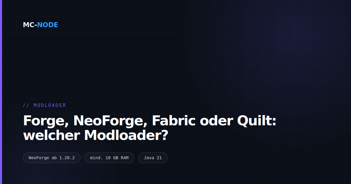 Forge, NeoForge, Fabric oder Quilt: welcher Modloader?