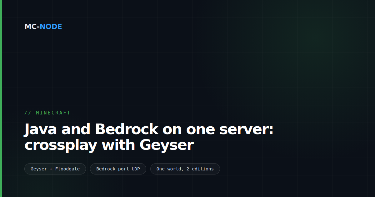 Java and Bedrock on one server: crossplay with Geyser