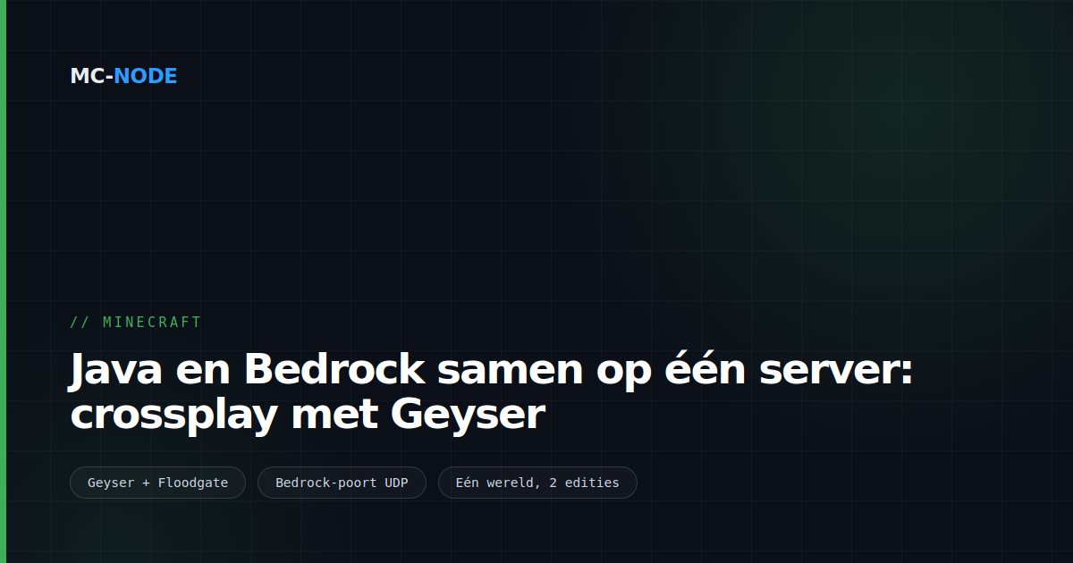 Java en Bedrock samen op één server: crossplay met Geyser