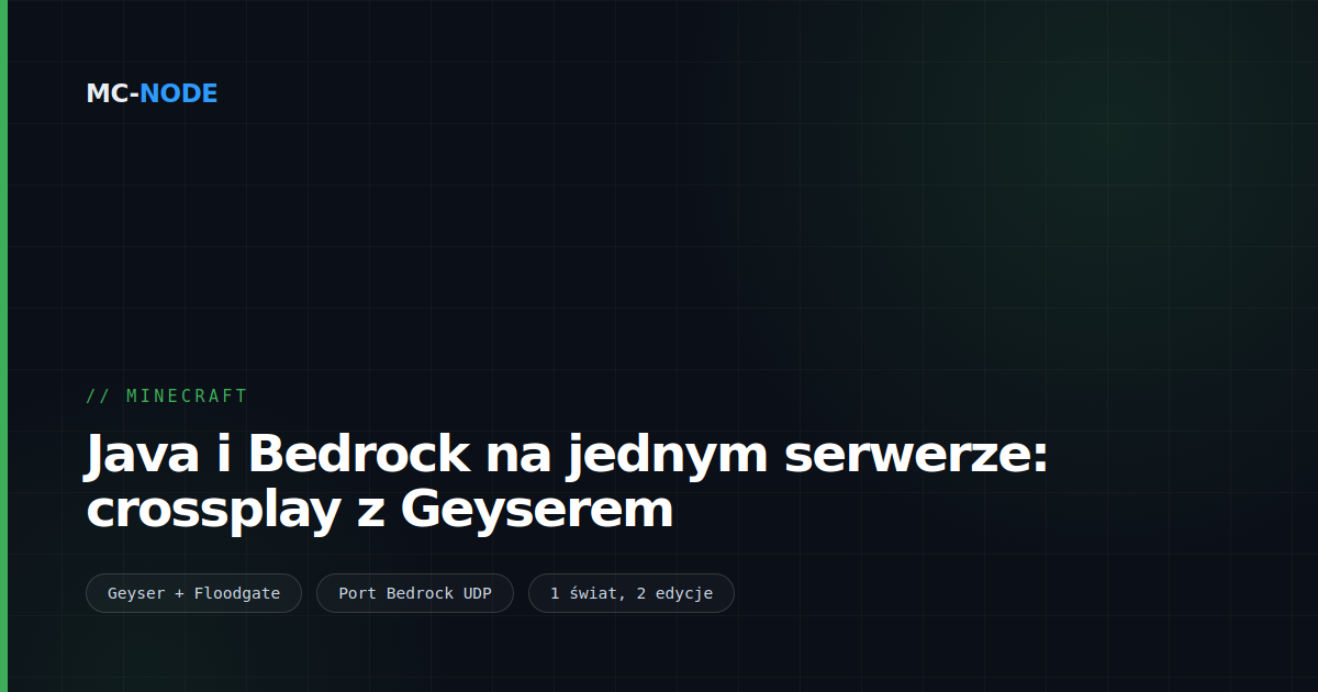 Java i Bedrock na jednym serwerze: crossplay z Geyserem