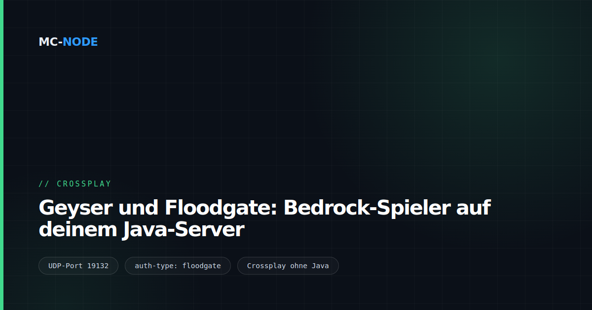 Geyser und Floodgate: Bedrock-Spieler auf deinem Java-Server