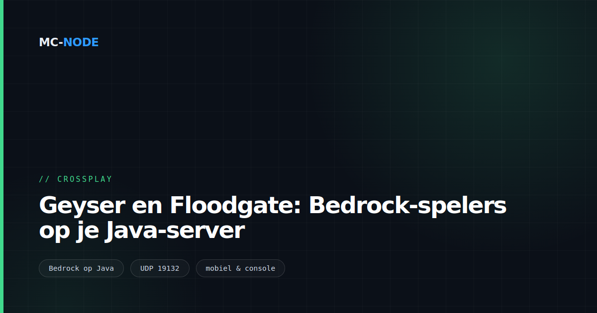 Geyser en Floodgate: Bedrock-spelers op je Java-server