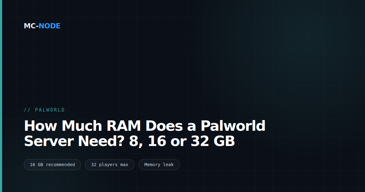 How Much RAM Does a Palworld Server Need? 8, 16 or 32 GB