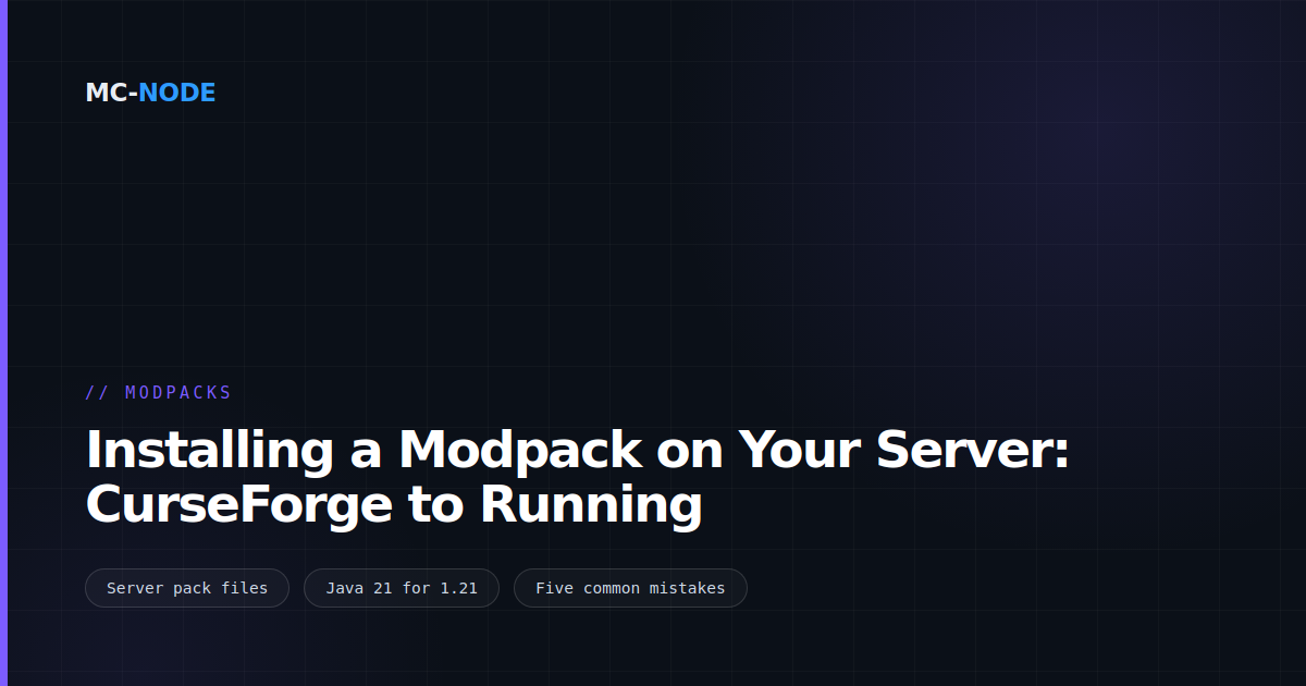 Installing a Modpack on Your Server: CurseForge to Running