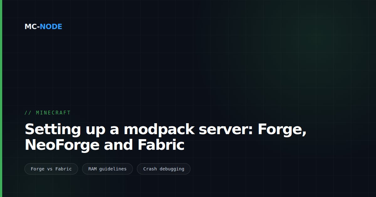 Setting up a modpack server: Forge, NeoForge and Fabric
