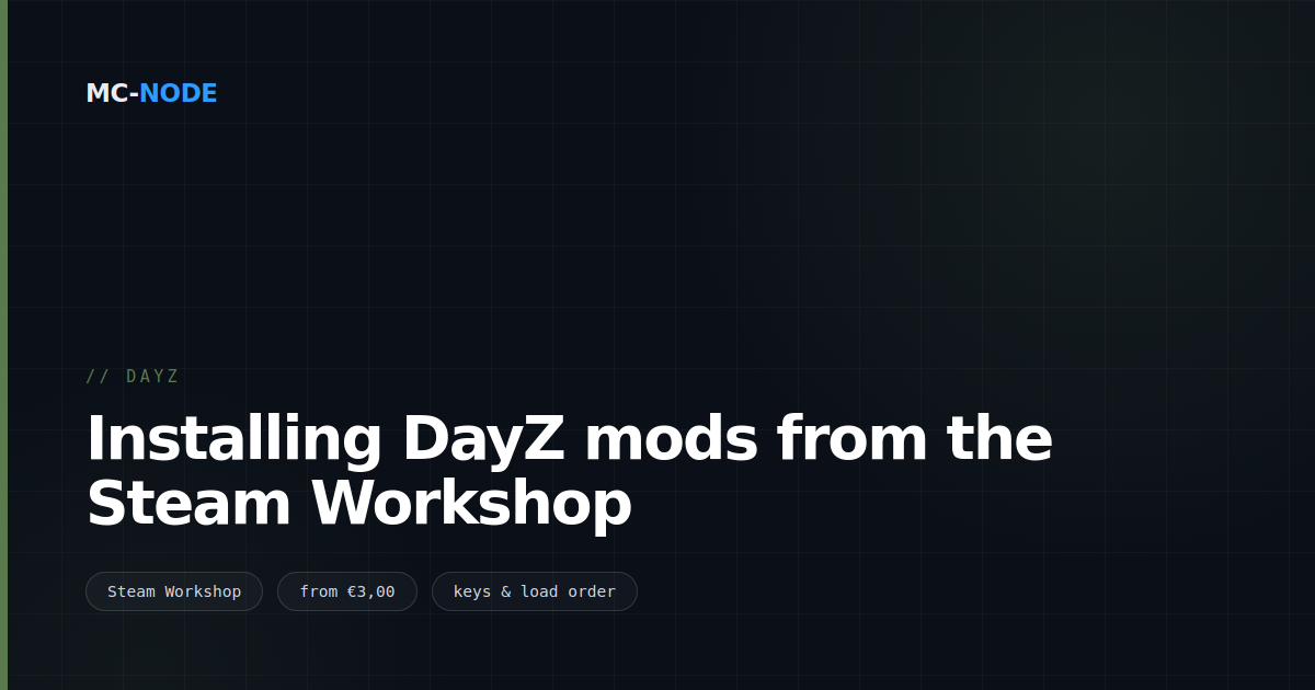 Installing DayZ mods from the Steam Workshop