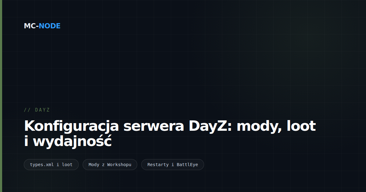 Konfiguracja serwera DayZ: mody, loot i wydajność
