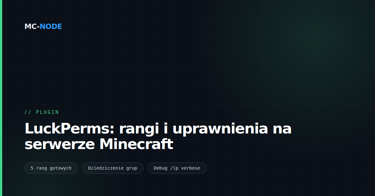 LuckPerms: rangi i uprawnienia na serwerze Minecraft
