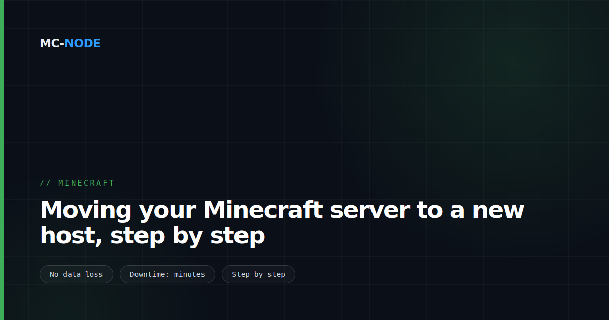 Moving your Minecraft server to a new host, step by step