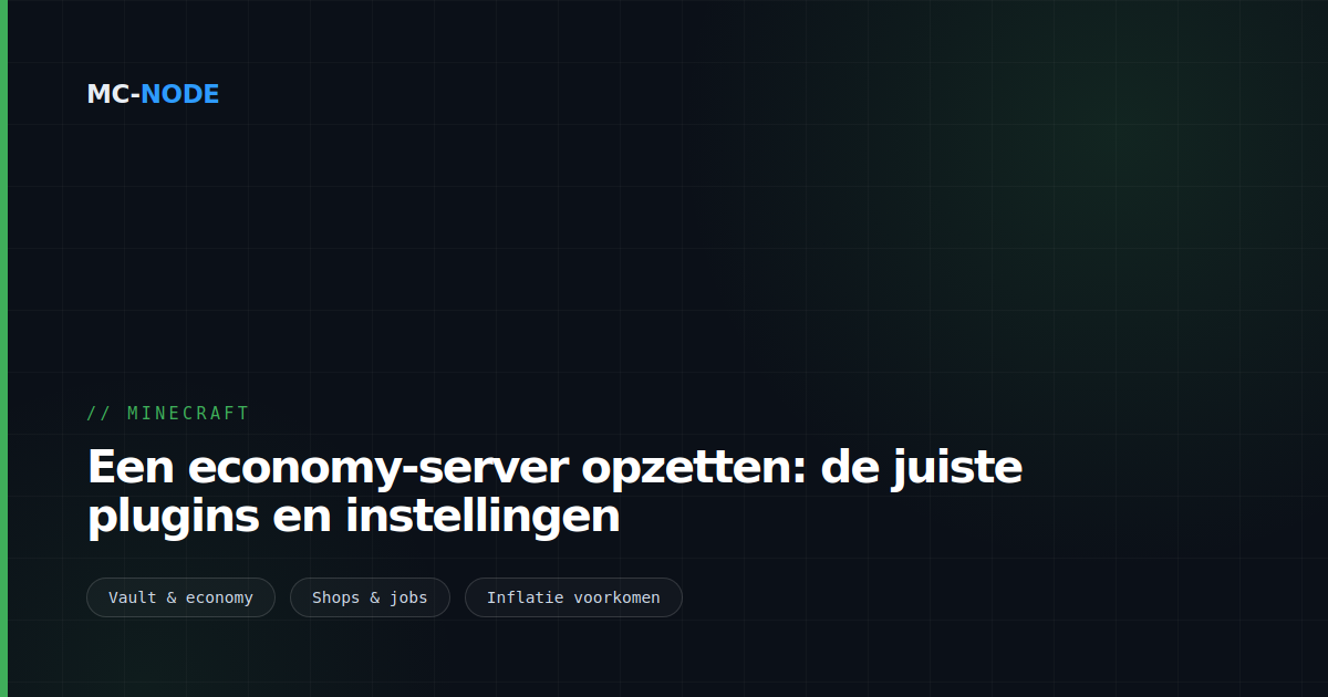 Een economy-server opzetten: de juiste plugins en instellingen