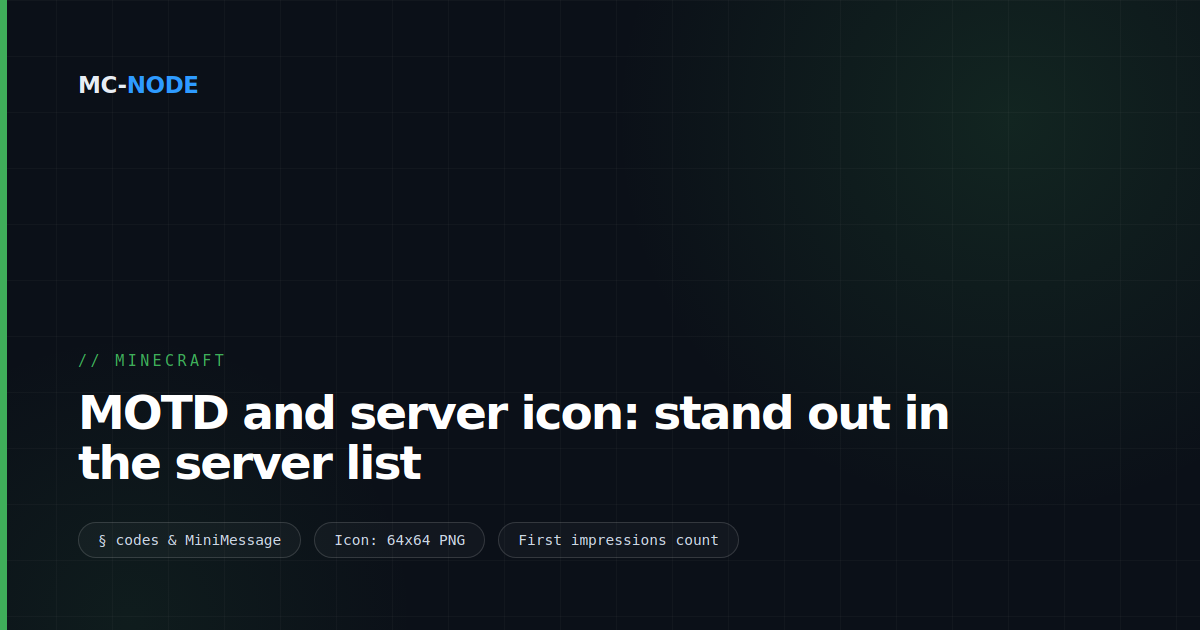 MOTD and server icon: stand out in the server list