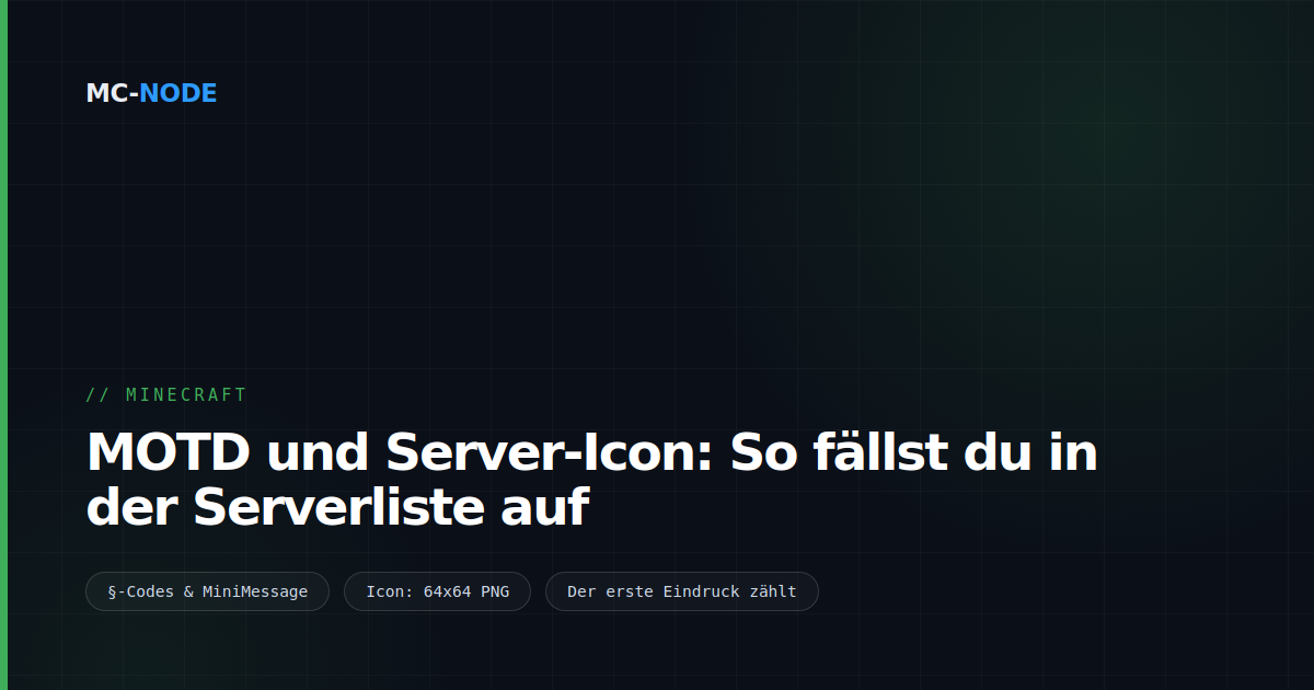 MOTD und Server-Icon: So fällst du in der Serverliste auf