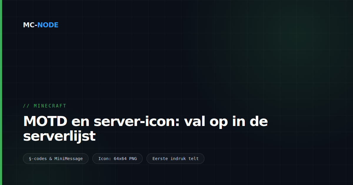 MOTD en server-icon: val op in de serverlijst