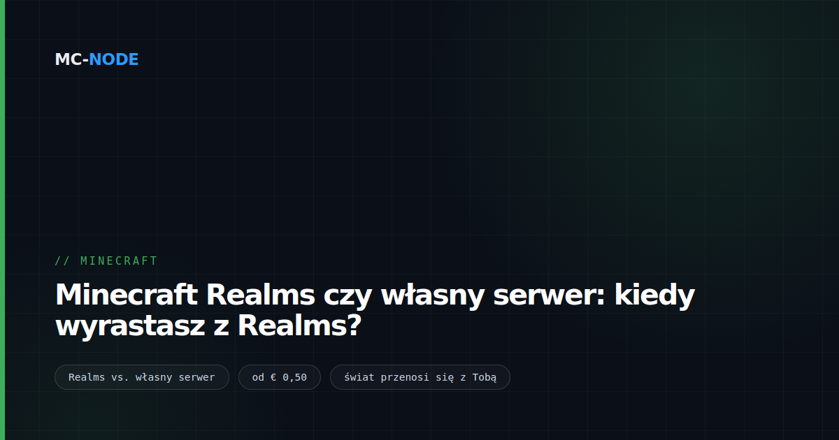 Minecraft Realms czy własny serwer: kiedy wyrastasz z Realms?