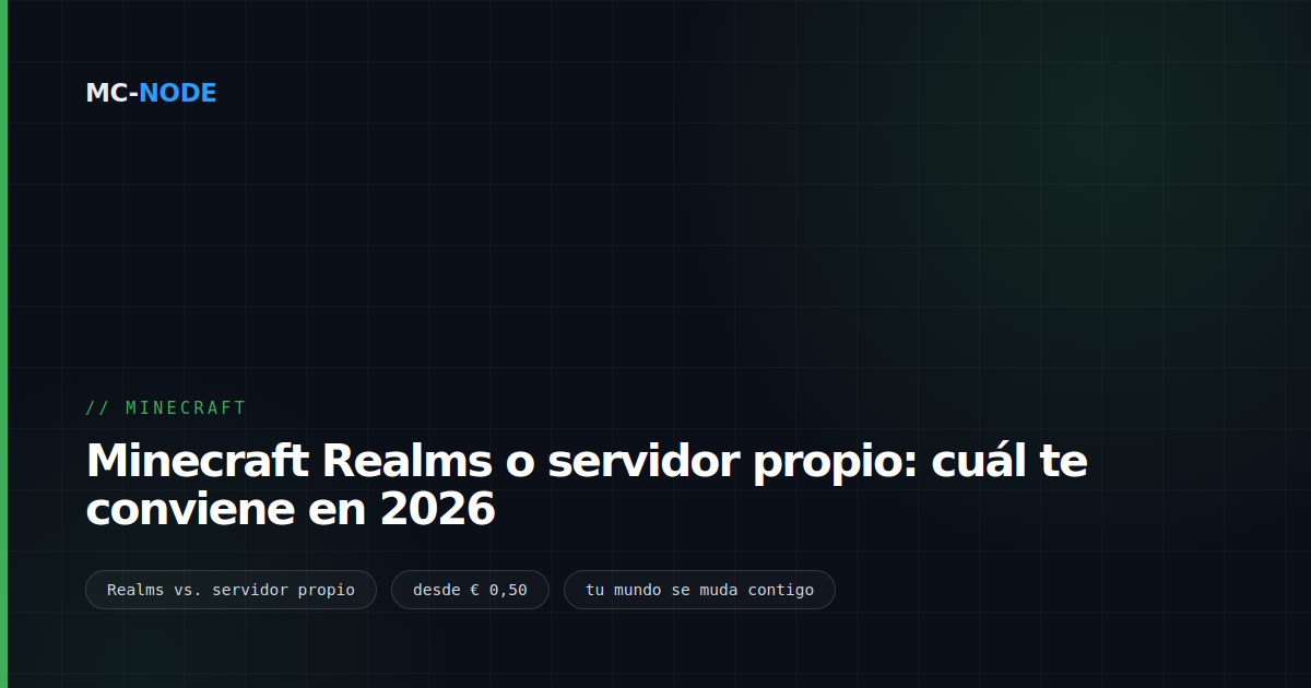 Minecraft Realms o servidor propio: cuál te conviene en 2026