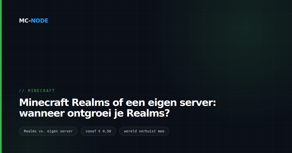 Minecraft Realms of een eigen server: wanneer ontgroei je Realms?