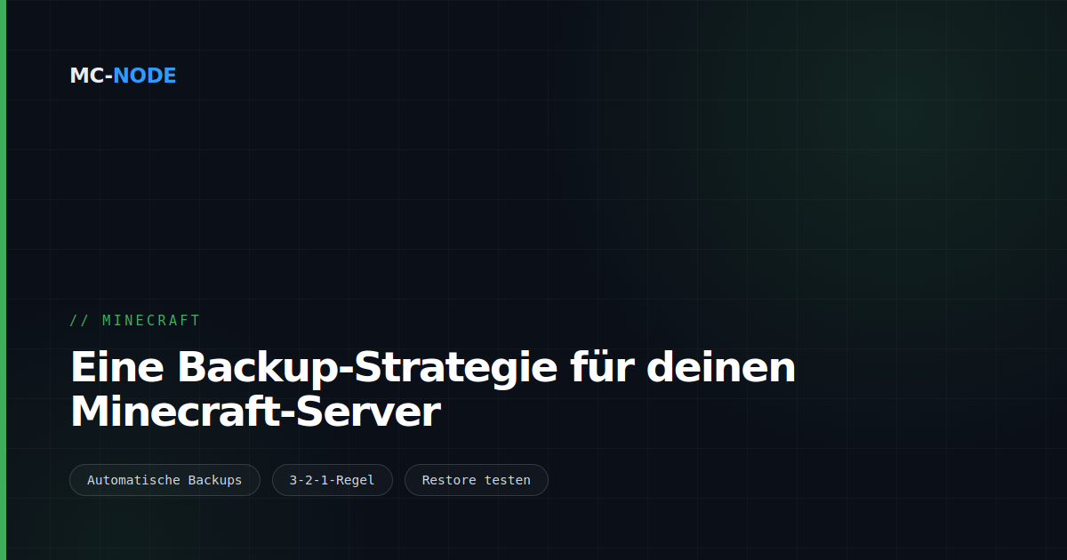 Eine Backup-Strategie für deinen Minecraft-Server