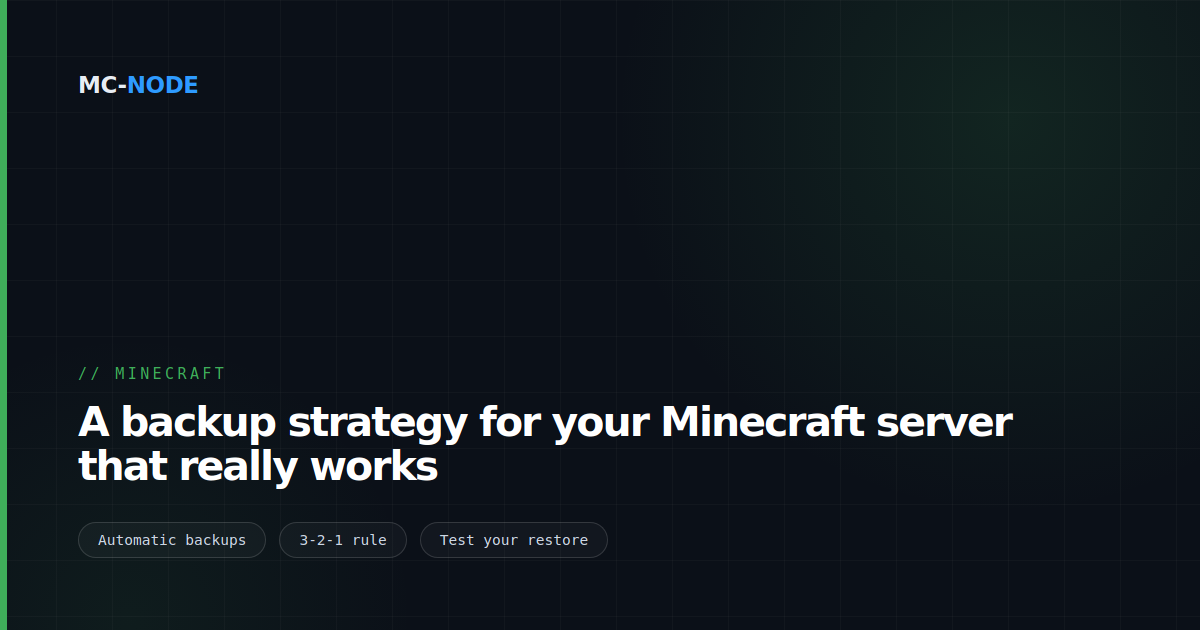 A backup strategy for your Minecraft server that really works