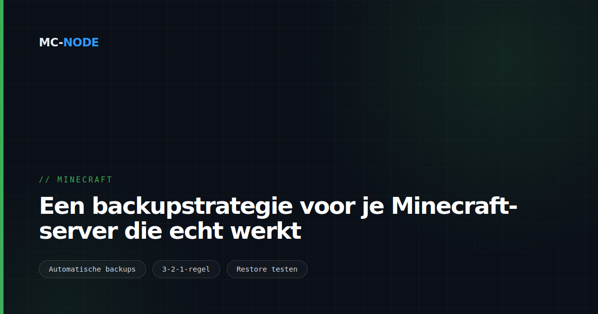 Een backupstrategie voor je Minecraft-server die echt werkt