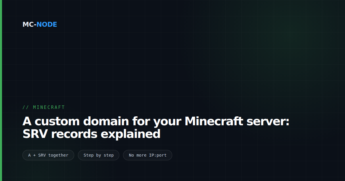 A custom domain for your Minecraft server: SRV records explained