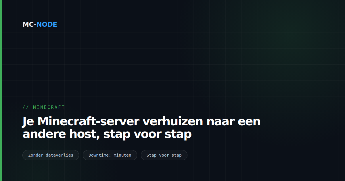 Je Minecraft-server verhuizen naar een andere host, stap voor stap