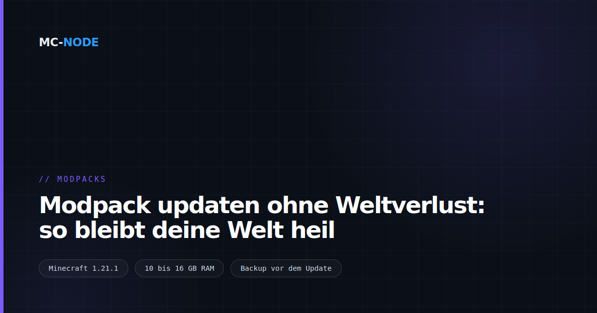 Modpack updaten ohne Weltverlust: so bleibt deine Welt heil
