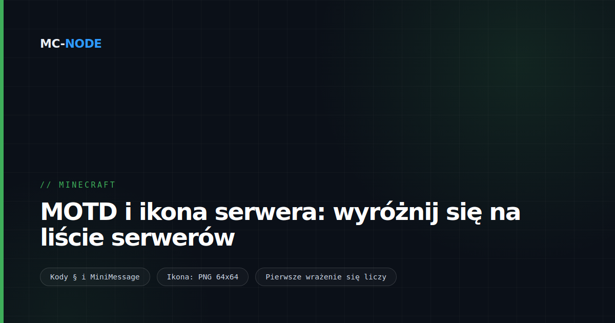 MOTD i ikona serwera: wyróżnij się na liście serwerów