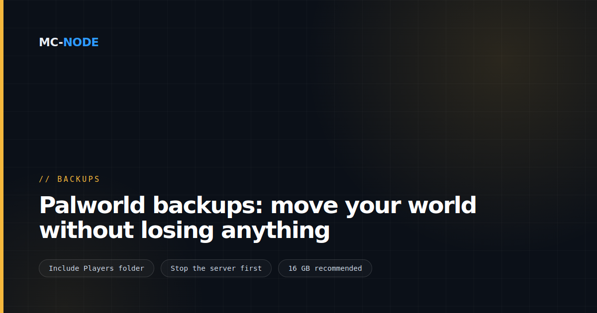 Palworld backups: move your world without losing anything